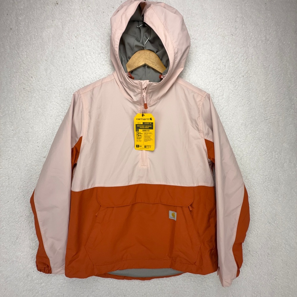 Carhartt Rain Defender Packable Anorak Jacket Womens Small Pink‎ Orange NWT